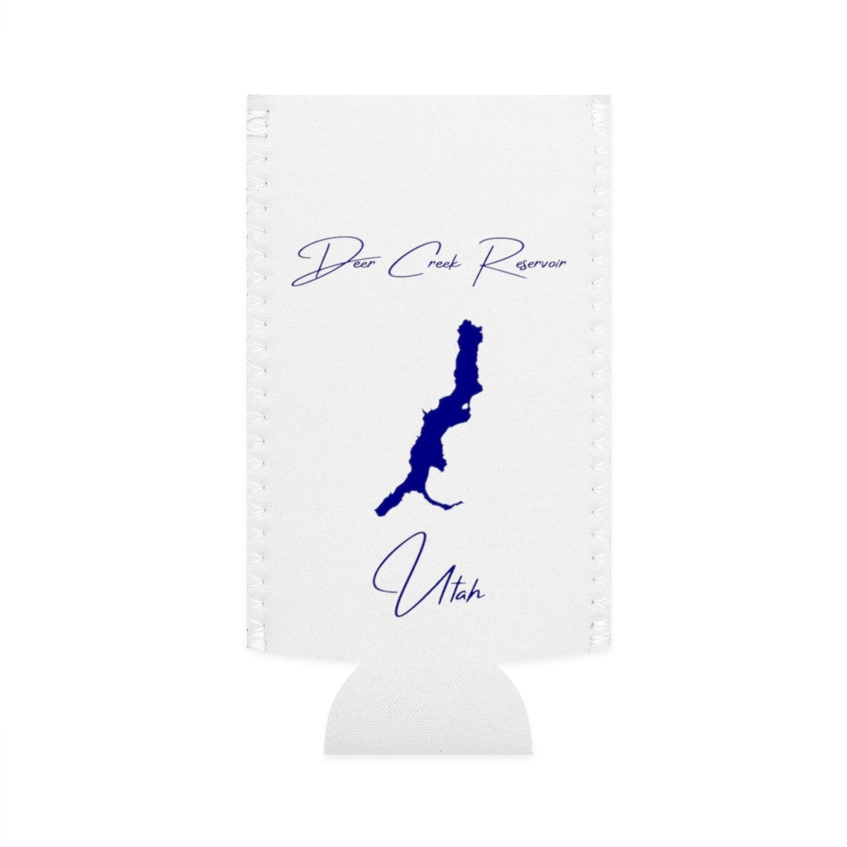 Utah  Deer  Creek  Reservoir  Slim  Can  Koozie  front  position  view  from  flat-front  white.webp