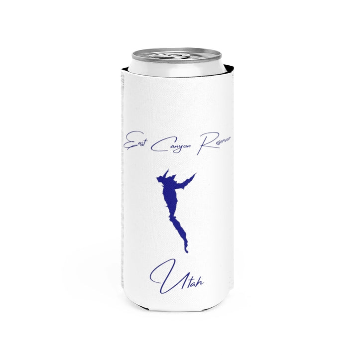 Utah  East  Canyon  Reservoir  Slim  Can  Koozie  front  position  view  from  front  white.webp