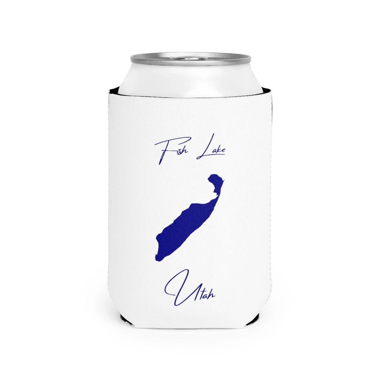 Utah  Fish  Lake  Can  Koozie  front  position  view  from  front-2  white.webp