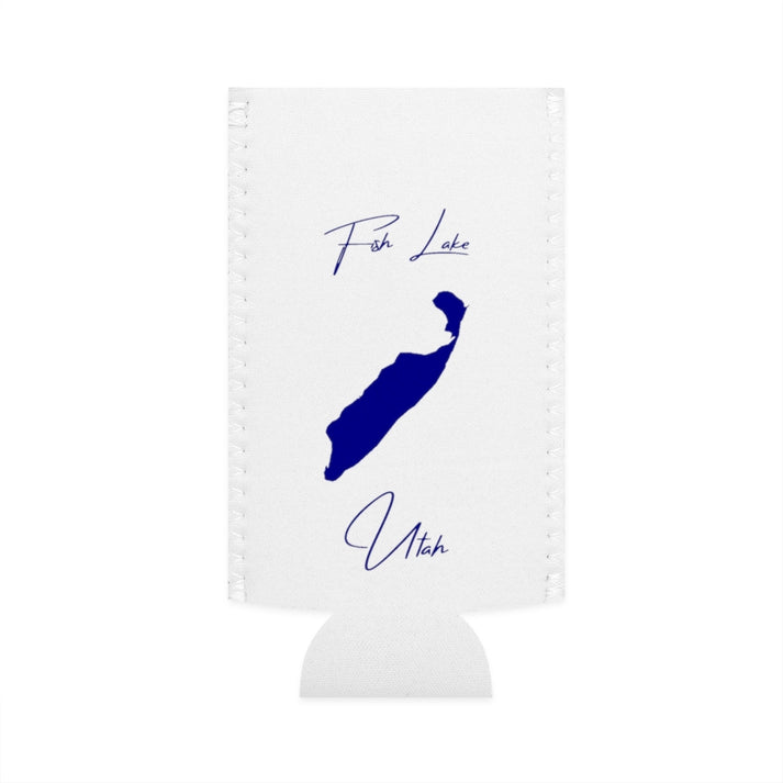 Utah  Fish  Lake  Slim  Can  Koozie  front  position  view  from  flat-front  white.webp