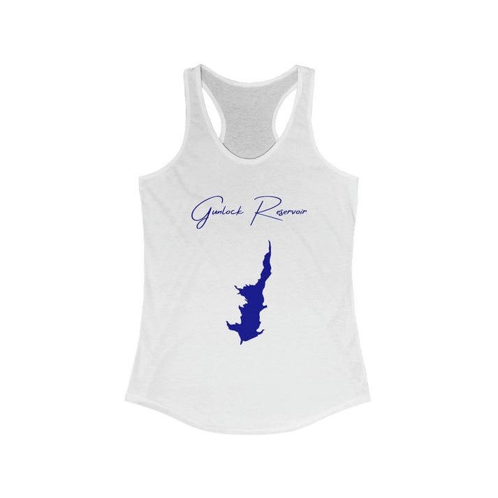 Utah  Gunlock  Reservoir  Racerback-Tank  front  position  view  from  front  solid  white.webp