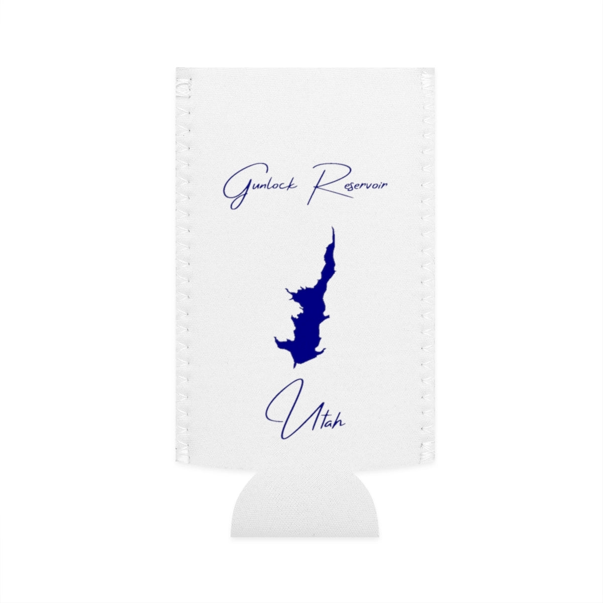 Utah  Gunlock  Reservoir  Slim  Can  Koozie  front  position  view  from  flat-front  white.webp