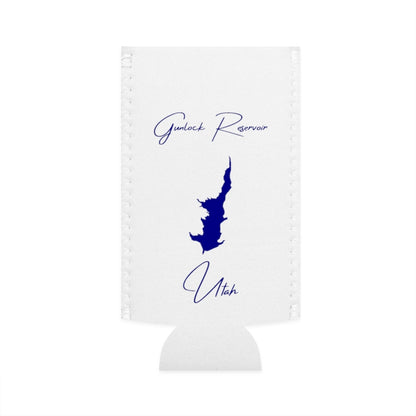 Utah  Gunlock  Reservoir  Slim  Can  Koozie  front  position  view  from  flat-front  white.webp