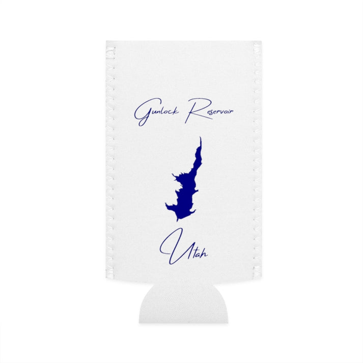 Utah  Gunlock  Reservoir  Slim  Can  Koozie  front  position  view  from  flat-front  white.webp