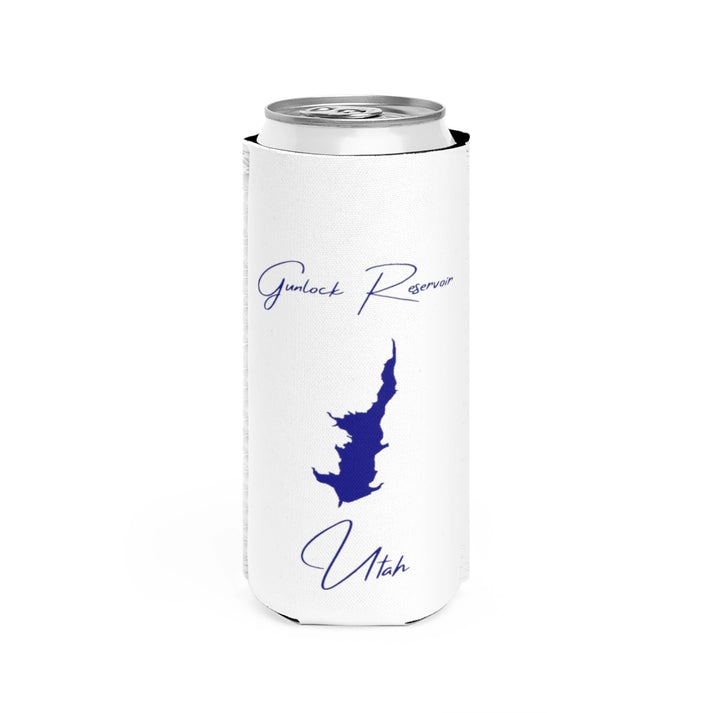 Utah  Gunlock  Reservoir  Slim  Can  Koozie  front  position  view  from  front  white.webp