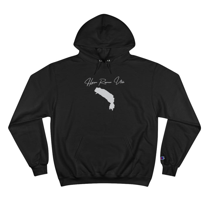 Utah  Hyrum  Reservoir  Hoodie  front  position  view  from  front  black.webp