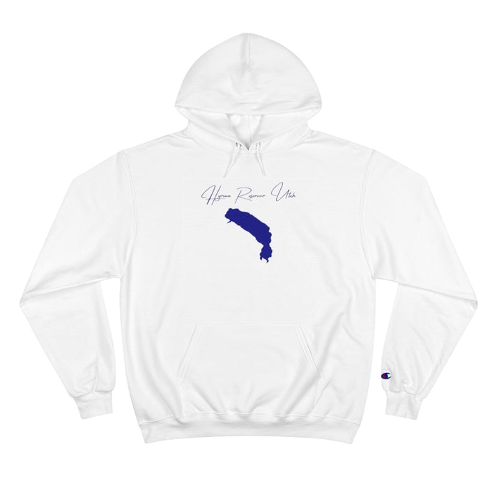 Utah  Hyrum  Reservoir  Hoodie  front  position  view  from  front  white.webp