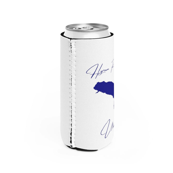 Utah  Hyrum  Reservoir  Slim  Can  Koozie  all  position  view  from  right  white.webp
