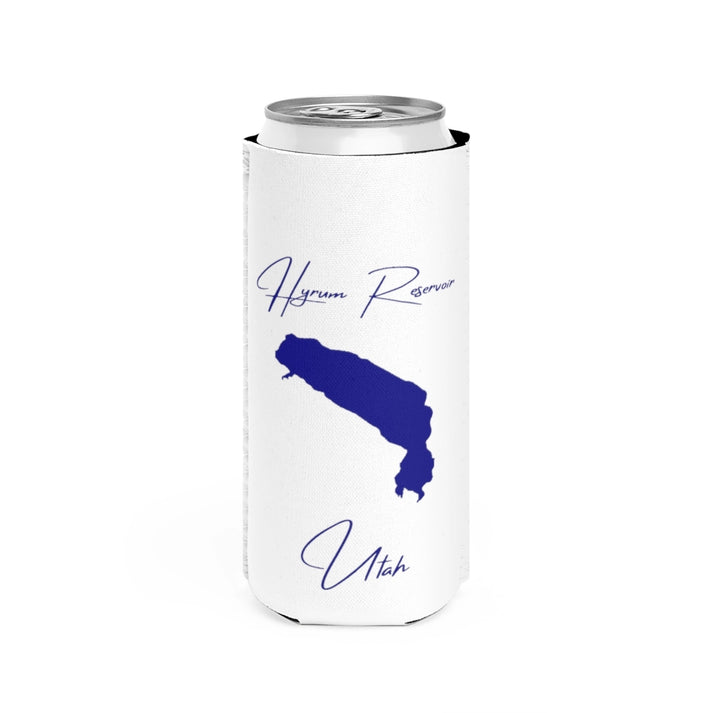 Utah  Hyrum  Reservoir  Slim  Can  Koozie  front  position  view  from  front  white.webp