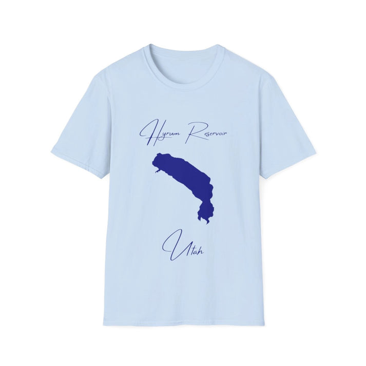Utah  Hyrum  Reservoir  T-shirt  front  position  view  from  front  light  blue.webp