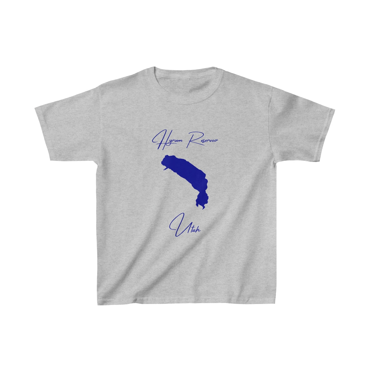 Utah  Hyrum  Reservoir  Youth  T-shirt  front  position  view  from  front  sport  grey.webp