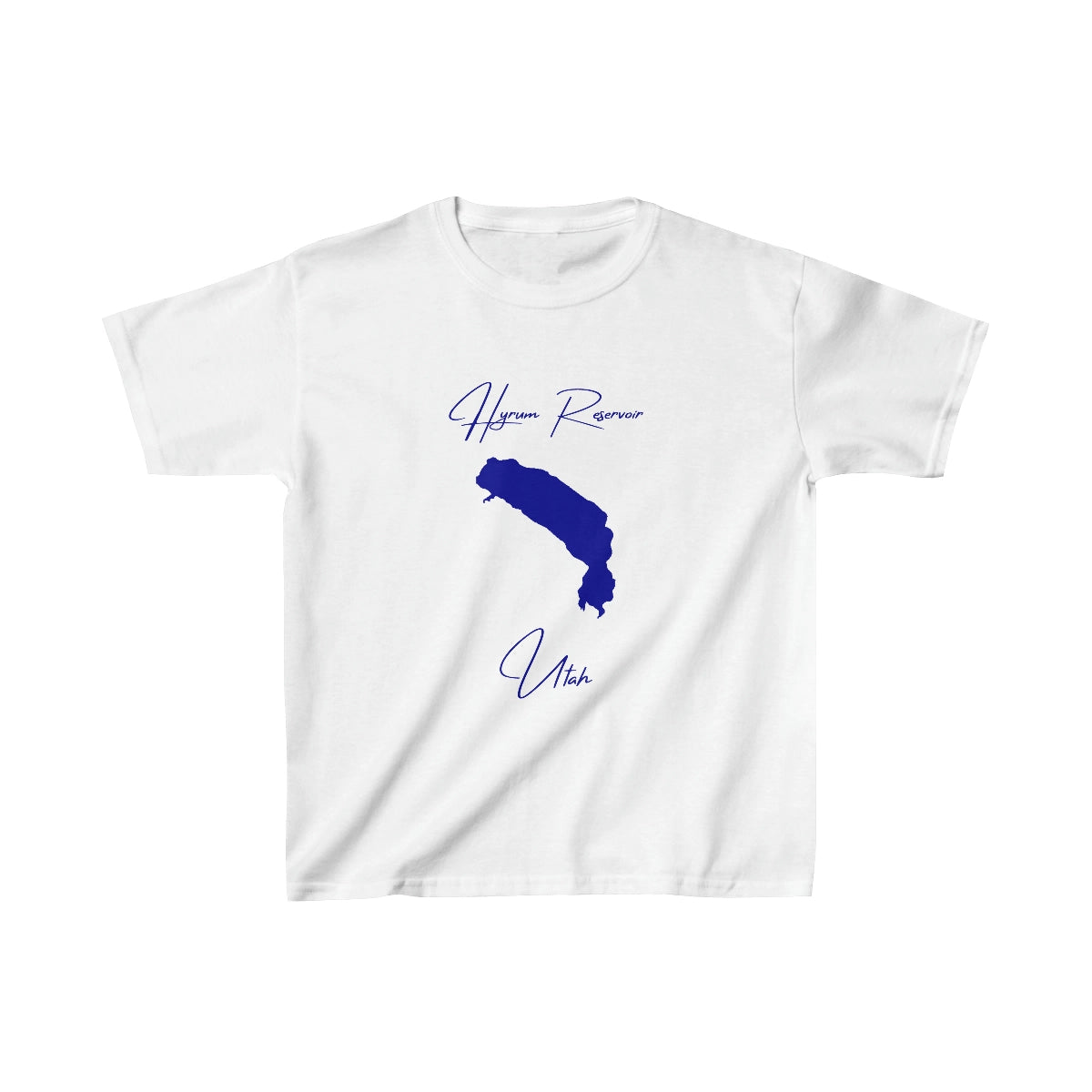 Utah  Hyrum  Reservoir  Youth  T-shirt  front  position  view  from  front  white.webp