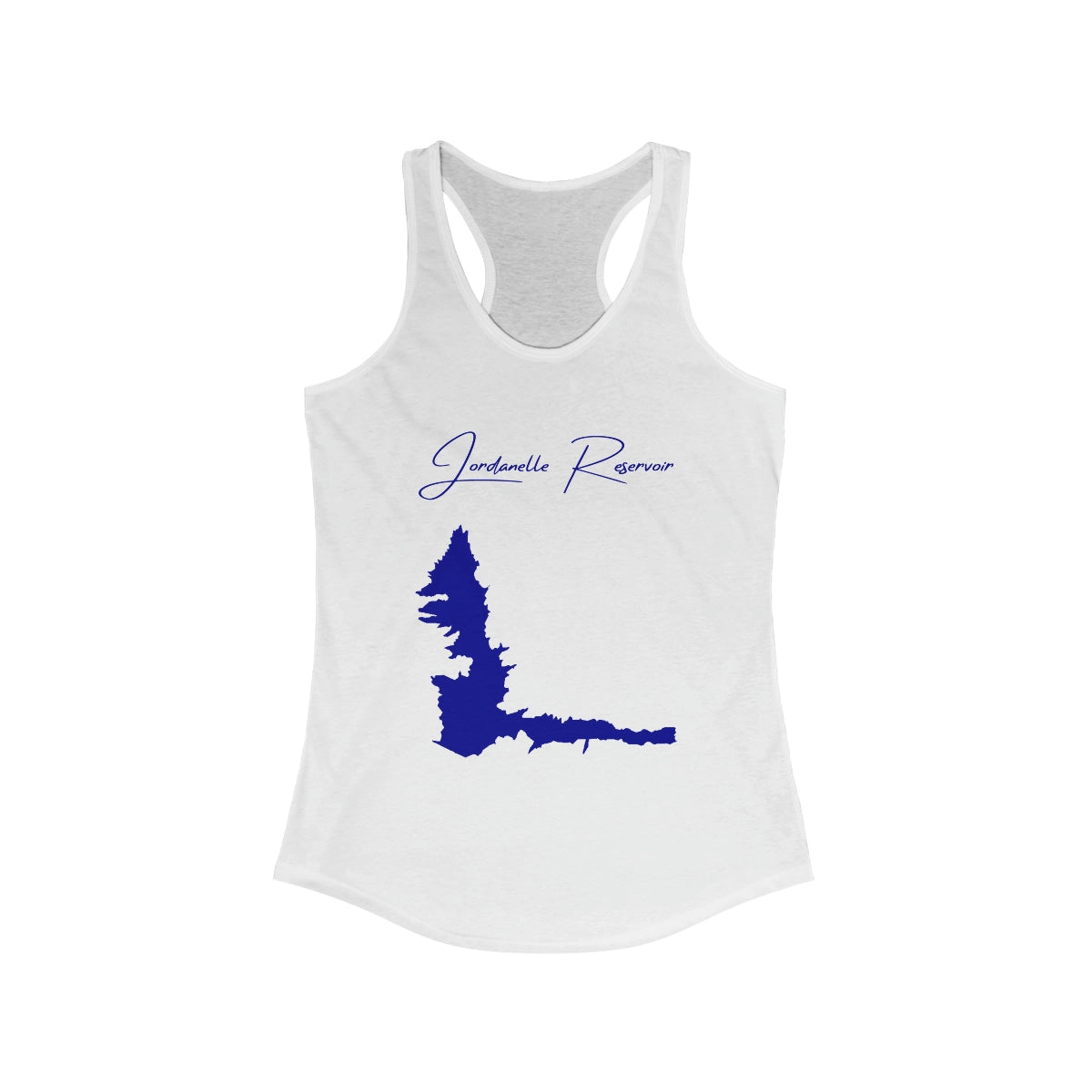 Utah  Jordanelle  Reservoir  Racerback-Tank  front  position  view  from  front  solid  white.webp