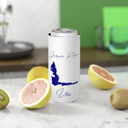 Utah  Jordanelle  Reservoir  Slim  Can  Koozie  front  position  view  from  context-2  white.webp