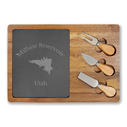 Utah  Millsite  Reservoir  Engraved  Charcuterie  Board  other  position  view  from  front  13  3  4  x  9  3  4.webp