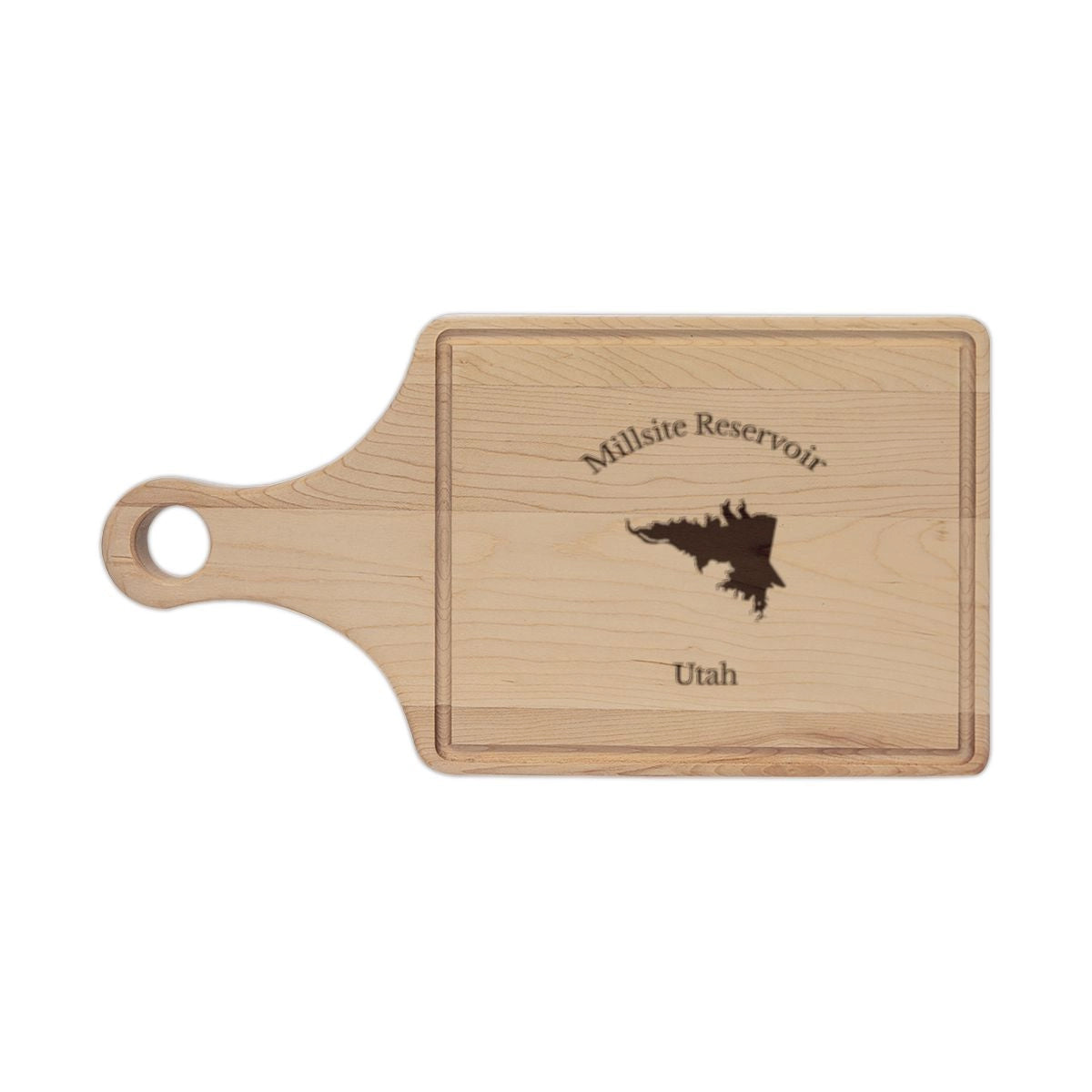 Utah  Millsite  Reservoir  Engraved  Cutting  Board  front  position  view  from  front  maple.webp