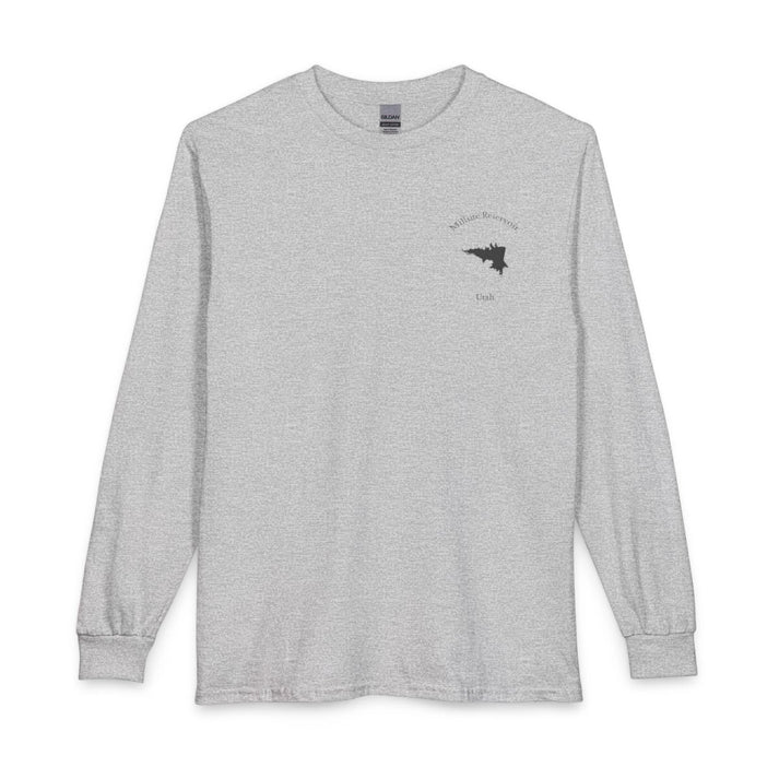 Utah  Millsite  Reservoir  Long  Sleeve  Fishing  T-shirt  front  position  view  from  front  sport  grey.webp