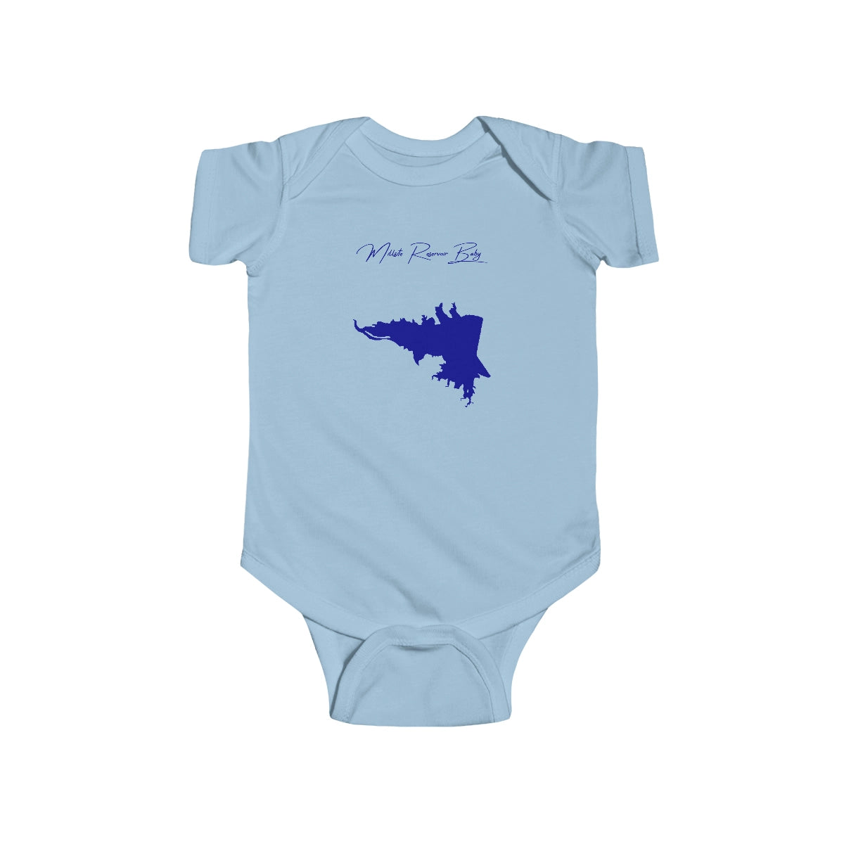 Utah  Millsite  Reservoir  Onesie  front  position  view  from  front  light  blue.webp