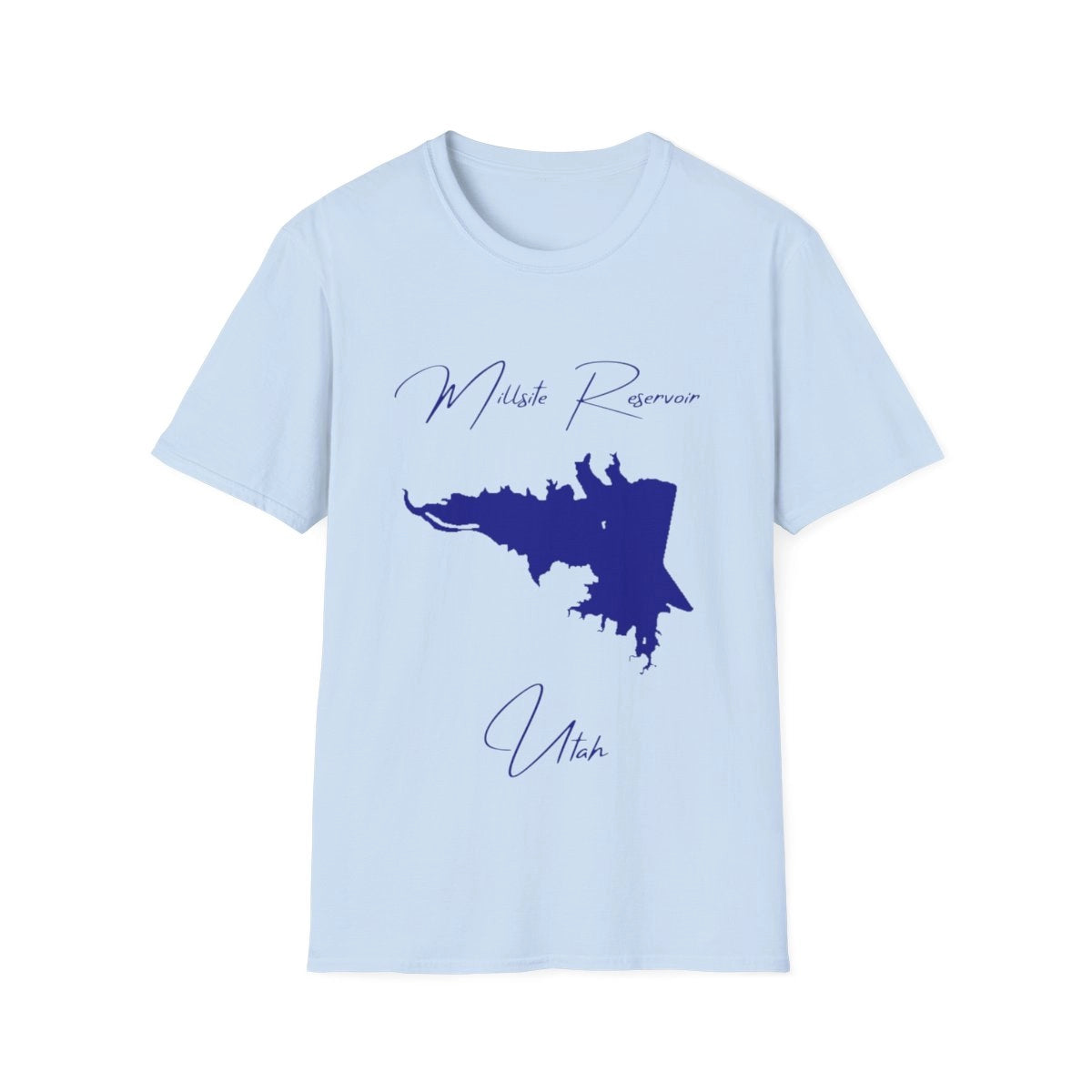 Utah  Millsite  Reservoir  T-shirt  front  position  view  from  front  light  blue.webp
