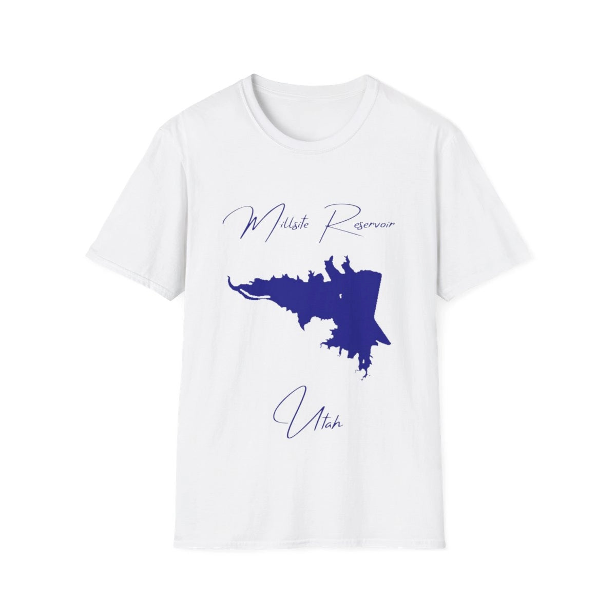 Utah  Millsite  Reservoir  T-shirt  front  position  view  from  front  white.webp