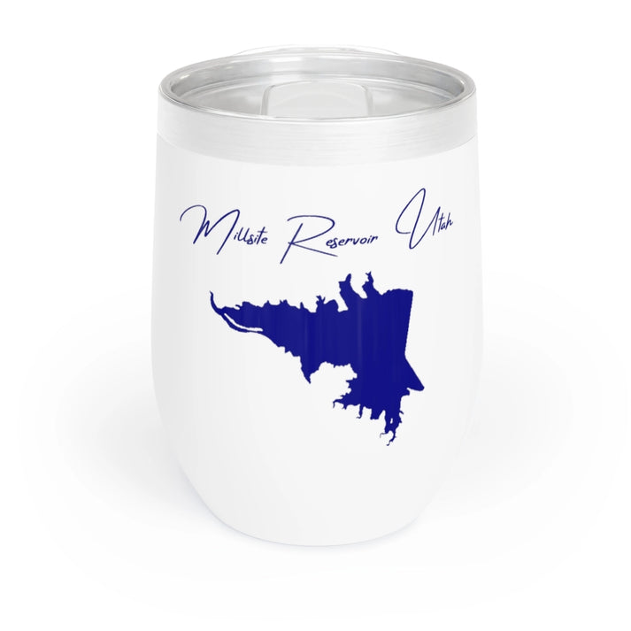 Utah  Millsite  Reservoir  Wine  Tumbler  front  position  view  from  front  white.webp