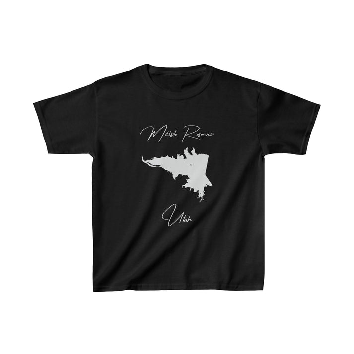Utah  Millsite  Reservoir  Youth  T-shirt  front  position  view  from  front  black.webp