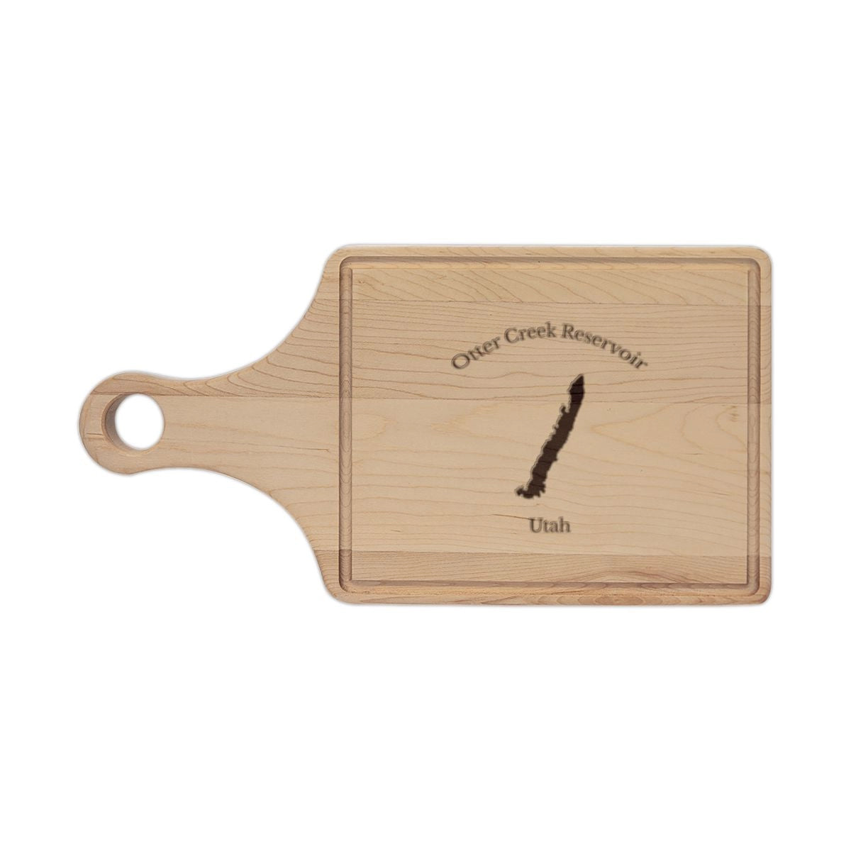 Utah  Otter  Creek  Reservoir  Engraved  Cutting  Board  front  position  view  from  front  maple.webp