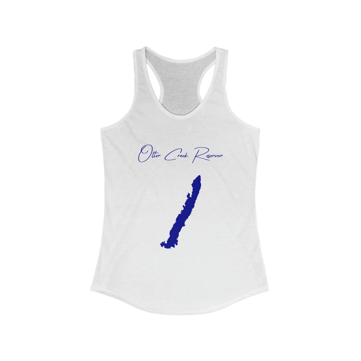 Utah  Otter  Creek  Reservoir  Racerback-Tank  front  position  view  from  front  solid  white.webp