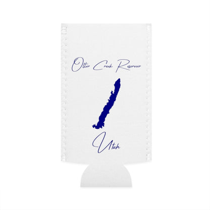 Utah  Otter  Creek  Reservoir  Slim  Can  Koozie  front  position  view  from  flat-front  white.webp