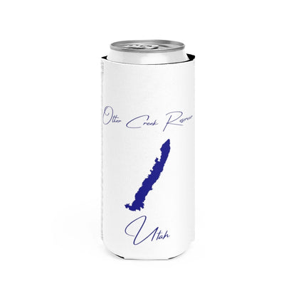 Utah  Otter  Creek  Reservoir  Slim  Can  Koozie  front  position  view  from  front  white.webp