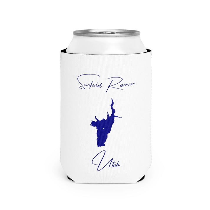 Utah  Scofield  Reservoir  Can  Koozie  front  position  view  from  front-2  white.webp