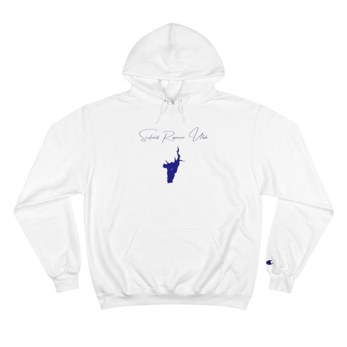 Utah  Scofield  Reservoir  Hoodie  front  position  view  from  front  white.webp