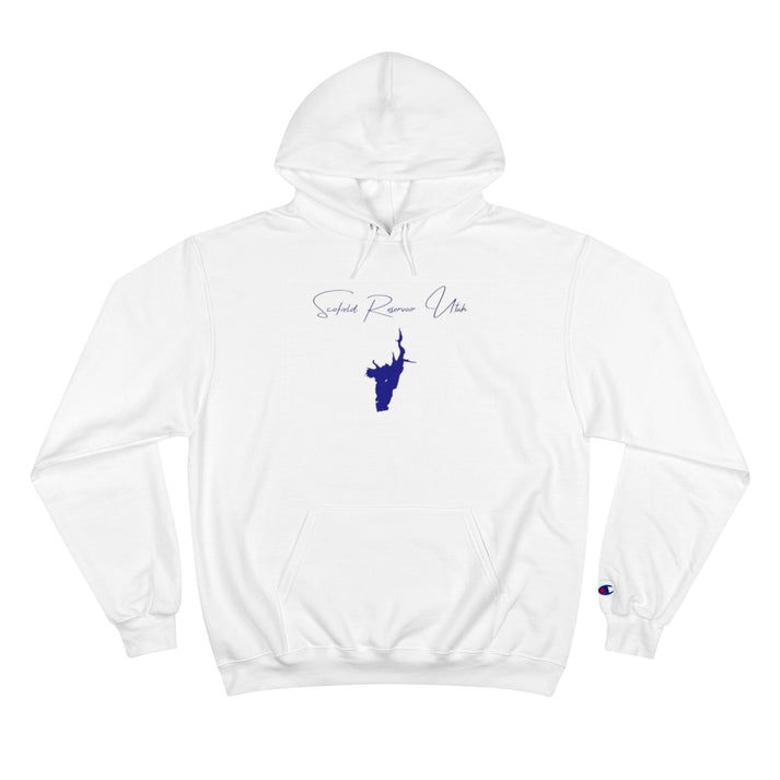 Utah  Scofield  Reservoir  Hoodie  front  position  view  from  front  white.webp