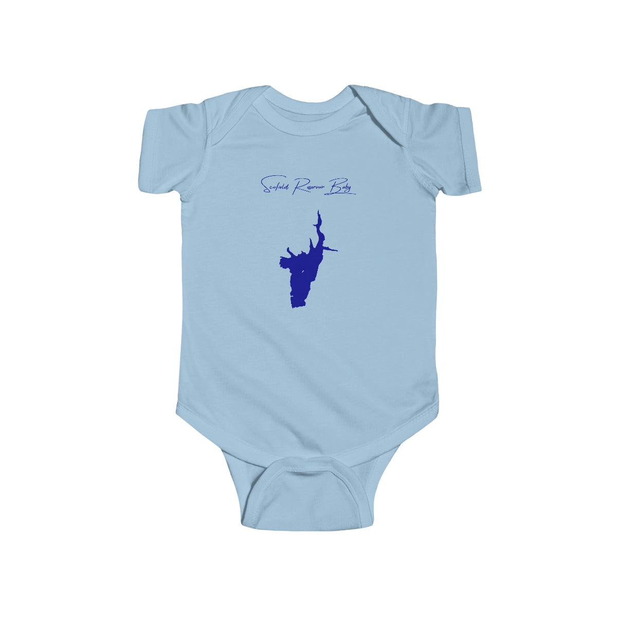 Utah  Scofield  Reservoir  Onesie  front  position  view  from  front  light  blue.webp