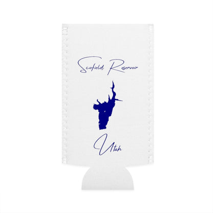Utah  Scofield  Reservoir  Slim  Can  Koozie  front  position  view  from  flat-front  white.webp
