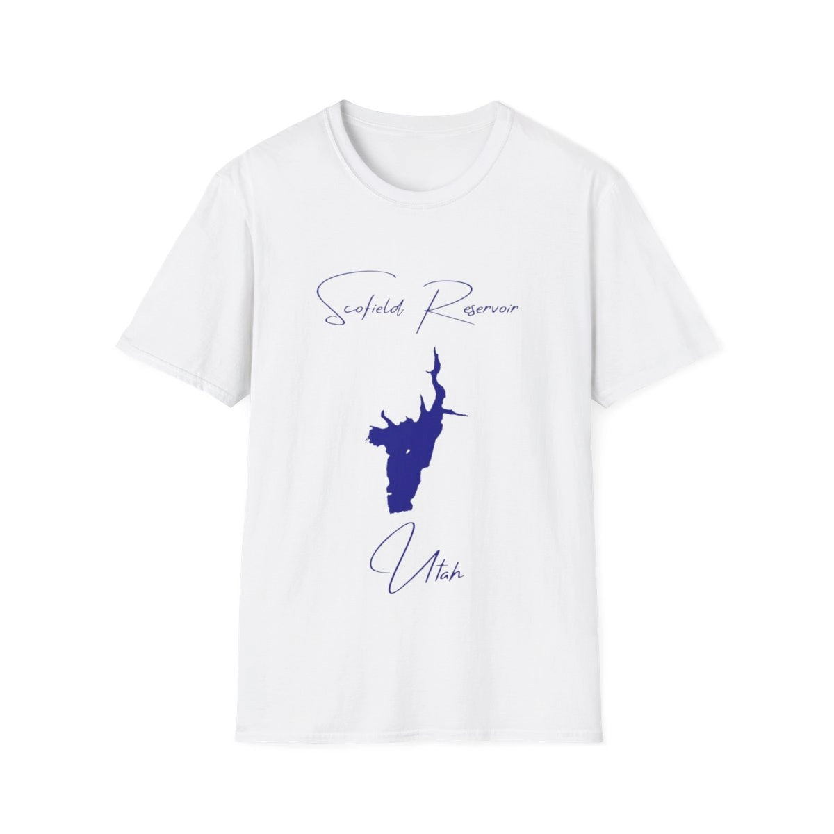 Utah  Scofield  Reservoir  T-shirt  front  position  view  from  front  white.webp