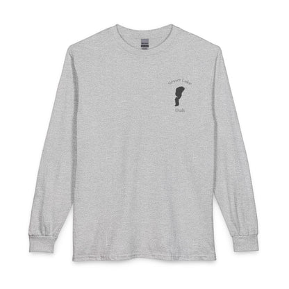 Utah  Sevier  Lake  Long  Sleeve  Fishing  T-shirt  front  position  view  from  front  sport  grey.webp