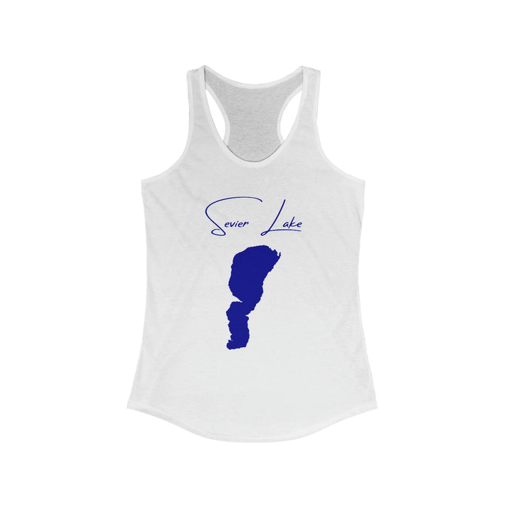 Utah  Sevier  Lake  Racerback-Tank  front  position  view  from  front  solid  white.webp