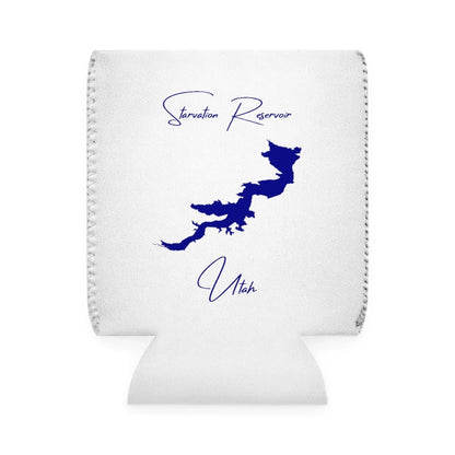 Utah  Starvation  Reservoir  Can  Koozie  front  position  view  from  front-1  white.webp