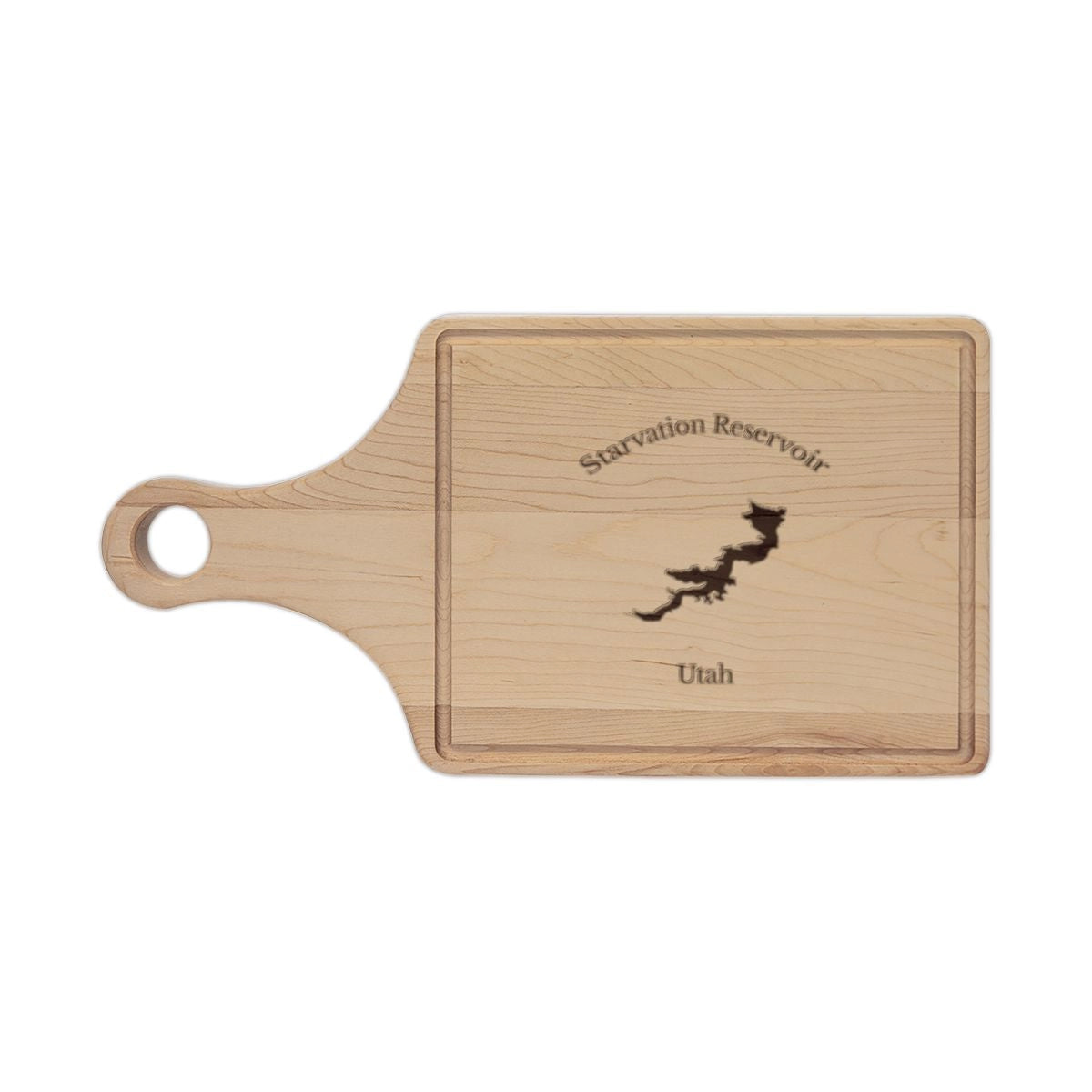 Utah  Starvation  Reservoir  Engraved  Cutting  Board  front  position  view  from  front  maple.webp