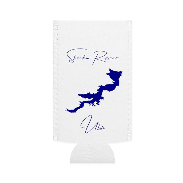 Utah  Starvation  Reservoir  Slim  Can  Koozie  front  position  view  from  flat-front  white.webp