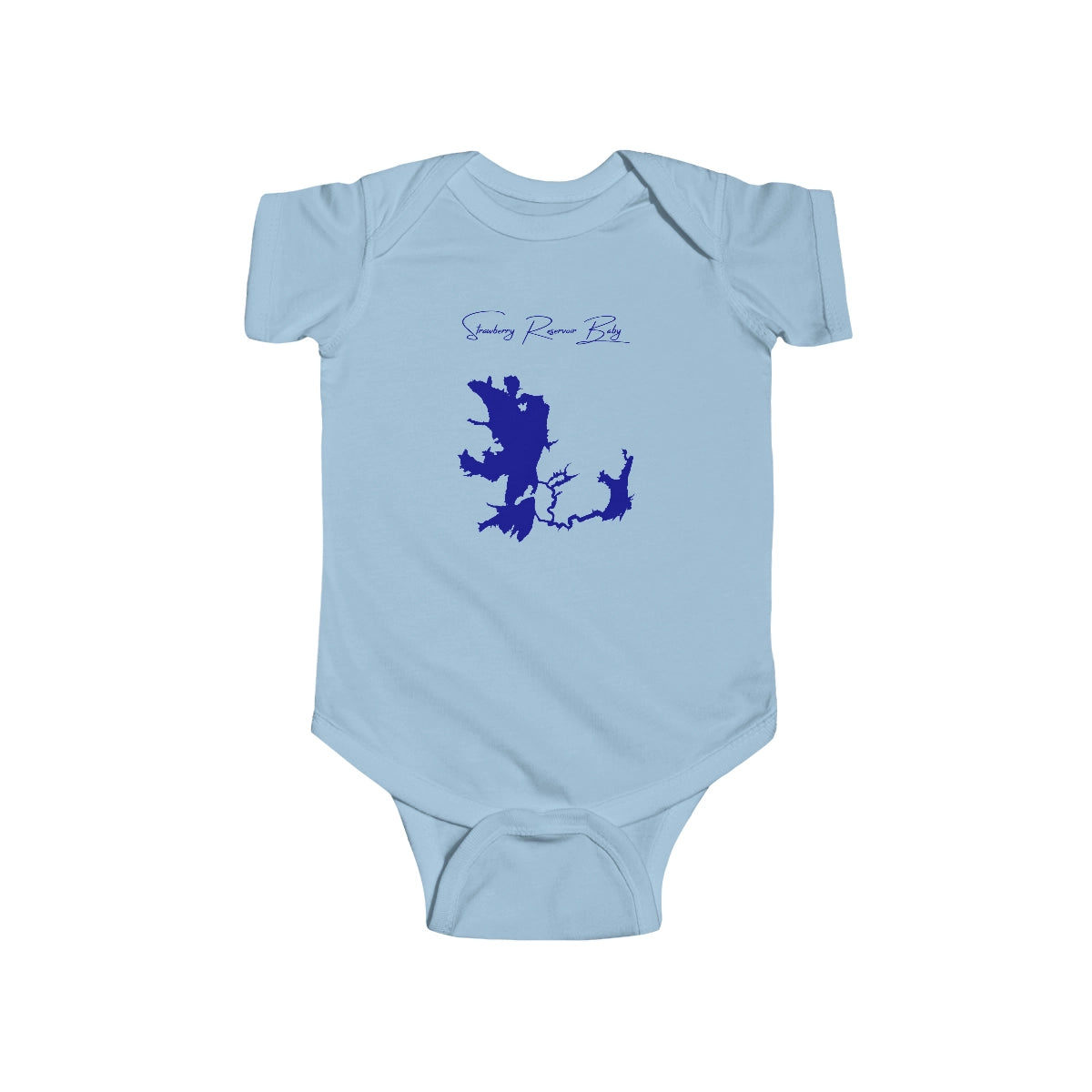 Utah  Strawberry  Reservoir  Onesie  front  position  view  from  front  light  blue.webp