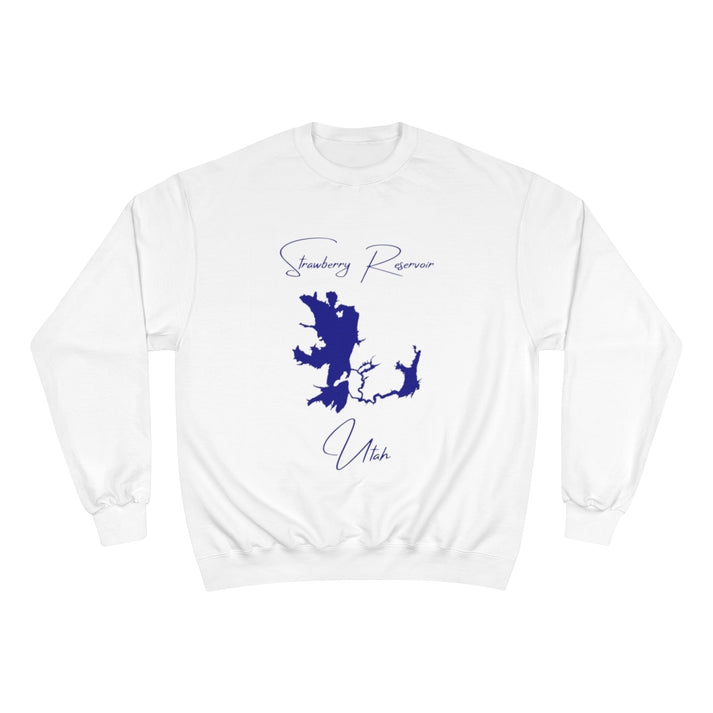 Utah  Strawberry  Reservoir  Sweatshirt  front  position  view  from  front  white.webp