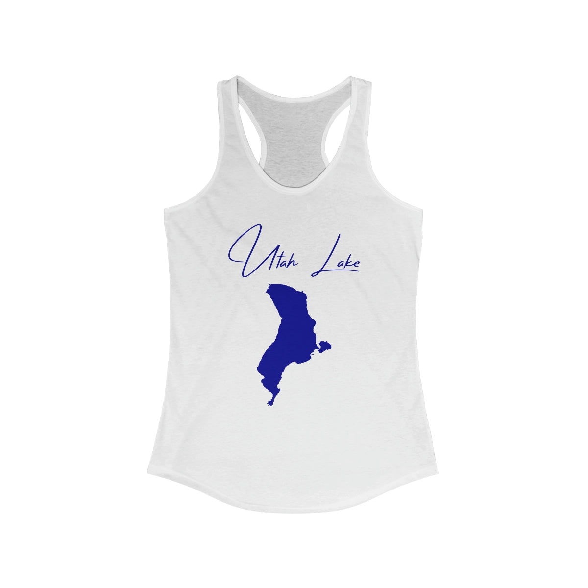 Utah  Utah  Lake  Racerback-Tank  front  position  view  from  front  solid  white.webp