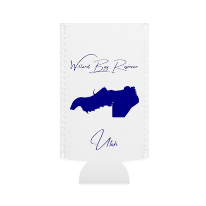 Utah  Willard  Bay  Reservoir  Slim  Can  Koozie  front  position  view  from  flat-front  white.webp