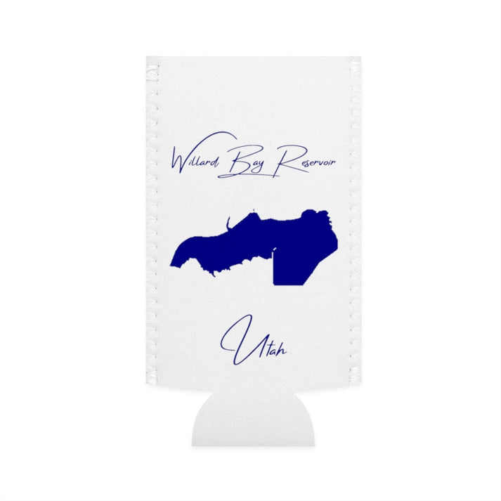 Utah  Willard  Bay  Reservoir  Slim  Can  Koozie  front  position  view  from  flat-front  white.webp