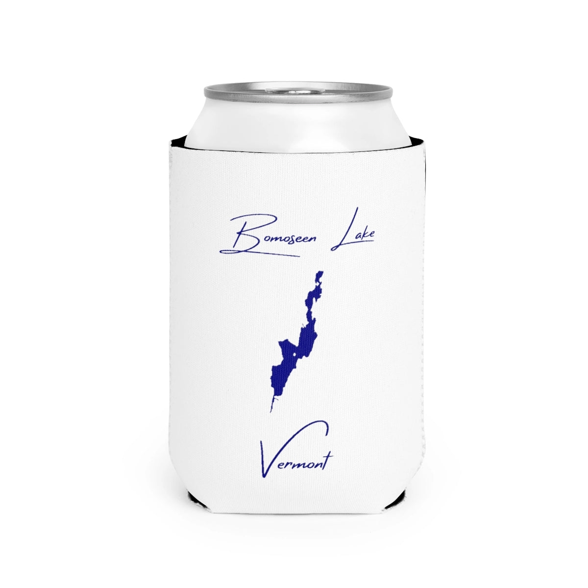 Vermont  Bomoseen  Lake  Can  Koozie  front  position  view  from  front-2  white.webp