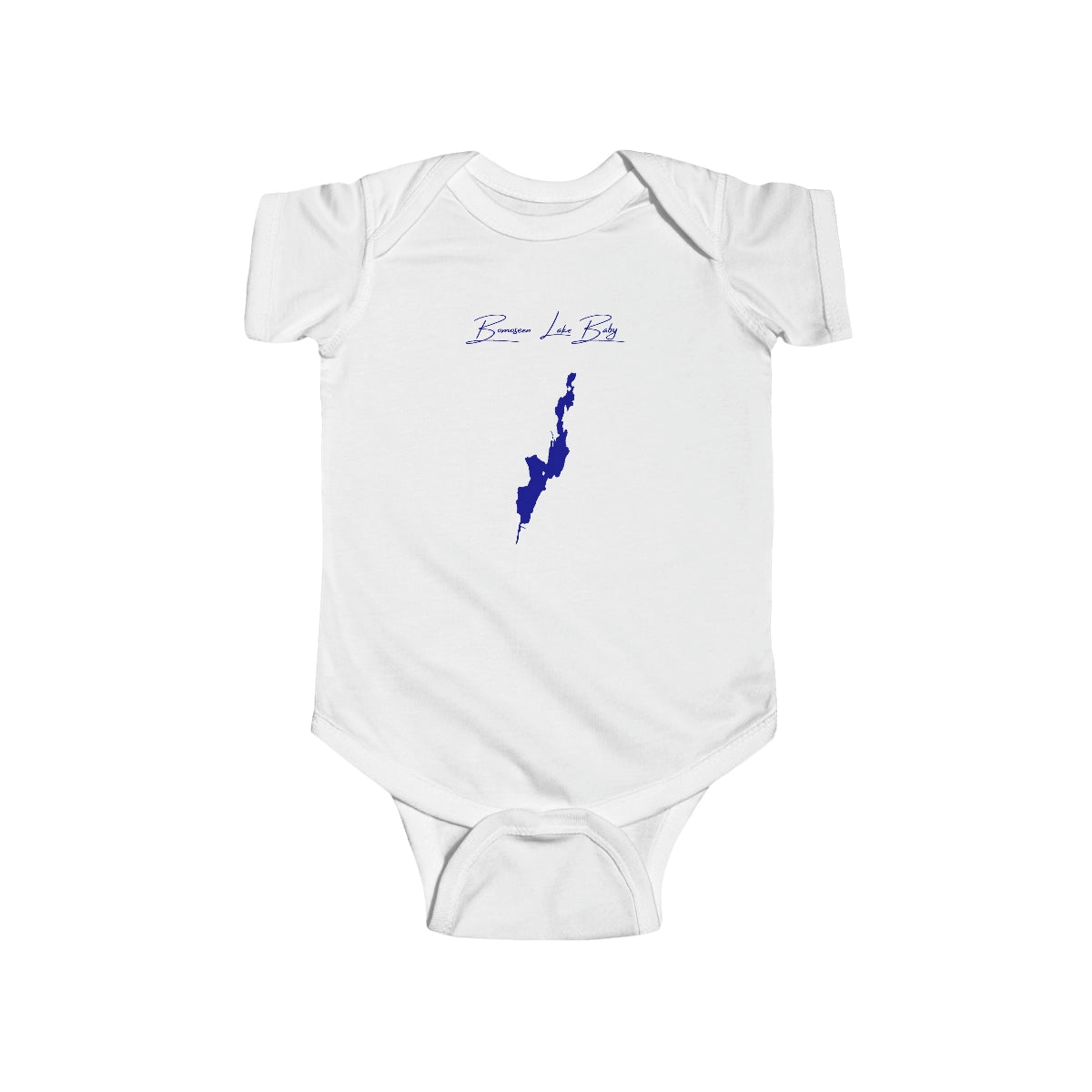 Vermont  Bomoseen  Lake  Onesie  front  position  view  from  front  white.webp