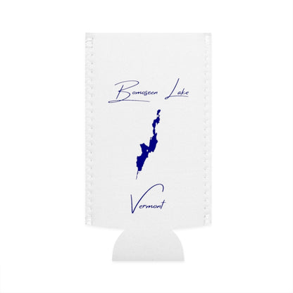 Vermont  Bomoseen  Lake  Slim  Can  Koozie  front  position  view  from  flat-front  white.webp