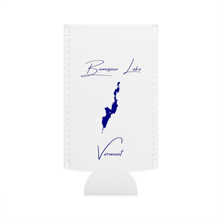 Vermont  Bomoseen  Lake  Slim  Can  Koozie  front  position  view  from  flat-front  white.webp
